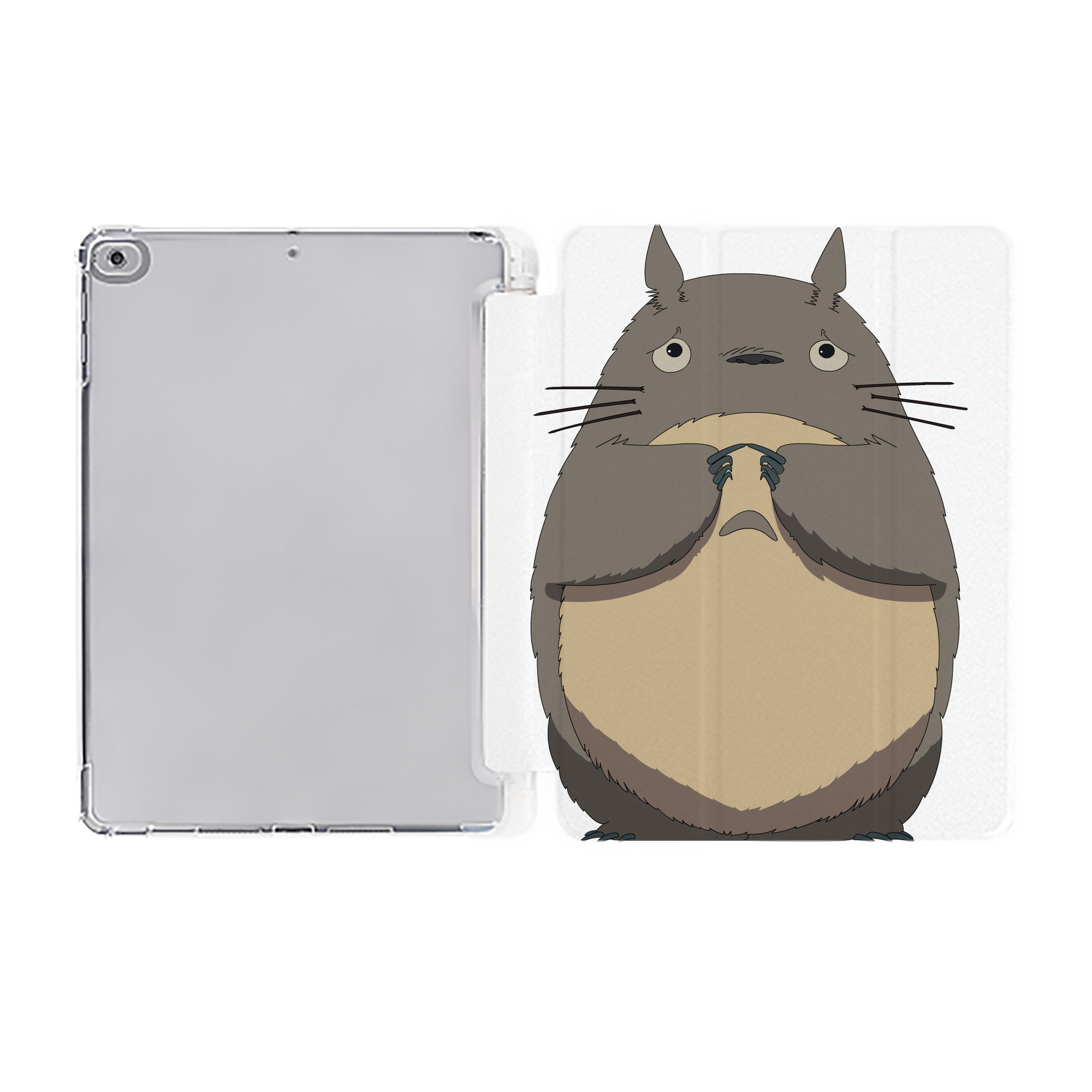 （画像用） となりのトトロ 草壁メイ 草壁サツキ My Neighbor Totoro Satsuki Kusakabe Mei Kusakabe IPad ケース ペン収納付き 三つ折りスタンド PUレザー×シリコン 対応機種9.5/10.5/10.9インチ